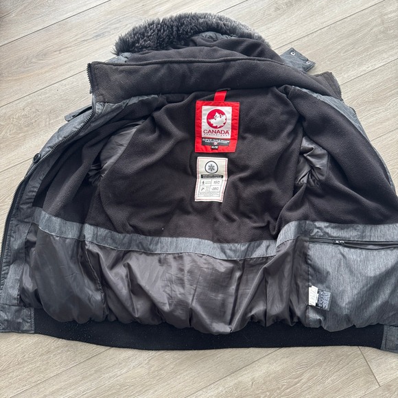 Canada Weather Gear Jacket Men's XL Gray Bomber Faux Fur Hood Super Triple Goose - Picture 6 of 12
